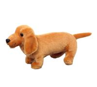 TOPLITHE Simulazione Bassotto Peluche, Realistico Cane Peluche Tagliato Cucciolo Peluche for Bambini Ragazzi Ragazze Decorazioni for La Casa(Yellow,25CM/11IN)