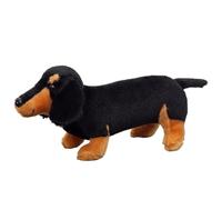 TOPLITHE Simulazione Bassotto Peluche, Realistico Cane Peluche Tagliato Cucciolo Peluche for Bambini Ragazzi Ragazze Decorazioni for La Casa(Black,25CM/11IN)