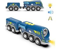 TOPLIVING Locomotiva a batteria (collegamento magnetico) - motorizzata potente compatibile con Thomas, Brio, Chuggington guide in legno, giocattolo treno per tutti/piccoli