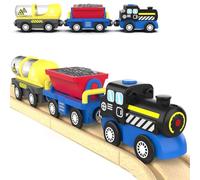 TOPLIVING Treno accessori treno locomotiva a batteria, treno ingegneria si adatta a tutti i treni set per bambini, motore potente treno giocattolo per il sistema ferroviario in legno, treno per