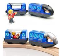 TOPLIVING Treno locomotiva a batteria (collegamento magnetico) - potente treno motore compatibile con Thomas, Brio, Chuggington - Giocattoli per bambini - Blu