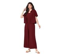 TOPLOT Tuta da donna || Coordset da donna || Co ord Western (5225), rosso cupo, 3XL