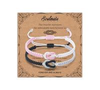 Toplstud Bracciali per coppie Braccialetti di corrispondenza in corda per coppie Relazioni a lunga distanza Regali di San Valentino Regali di compleanno per fidanzato fidanzata anima gemella