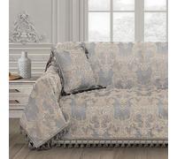 TOPLUXE Copridivano 2 3 Posti, Copridivano con Braccioli Universale Jacquard, Protezione Divano Mobili per Cani e Gatti 180x300cm (Grigio Chiaro)