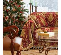 TOPLUXE Copridivano 2 3 Posti, Fodera Divano con Braccioli Damascato Rosso | Copri Divano Jacquard Universale per Antigraffio Gatto Cani Gatti 180x300cm