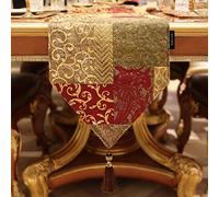 TOPLUXE Runner da Tavola in Tessuto Damascato, Decorazione per Tavolo da Pranzo/ Cucina/ Ristorante/ Banchetto/ Festa (33x228cm, Puzzle)