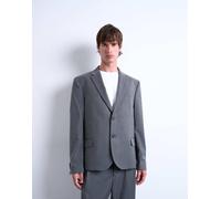 Topman - Blazer squadrato vestibilità comoda color antracite gessato-Grigio Chest 38 Regular