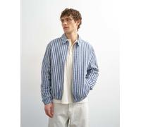 Topman - Giacca Harrington testurizzata blu a righe L