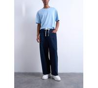 Topman - Pantaloni bombati blu navy con laccetti e tasche sul davanti L