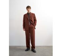 Topman - Pantaloni da abito comodi effetto lana color ruggine-Marrone W38R