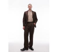 Topman - Pantaloni da abito marroni a fondo ampio-Marrone W38R