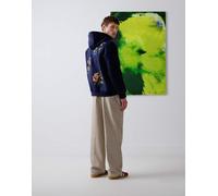 Topman x Alice Hartley - Felpa oversize blu navy con cappuccio e ricamo floreale sul davanti e sul retro XL