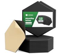 Topnaca 12 pannelli acustici, 30 x 26 x 0,9 cm, assorbitori acustici con isolamento acustico come protezione da parete autoadesiva in feltro, per stanza, ufficio, studio, camera da letto, cameretta
