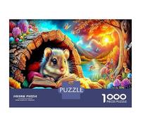 Topo 1000 Pezzi Puzzle in Cartone Riciclato Con Design Molto Difficile E Attraente Libro hamster e grotta per Stimolare La Creatività E Decorare Lo Spazio Interno 52x38cm/1000pcs