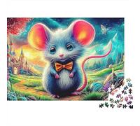 Topo Carino Puzzle per Adulti Puzzle 1000 Pezzi Castello Fiabesco Gioco di Puzzle 1000 Pezzi Relax Decorazione Casa 70x50cm/1000pcs