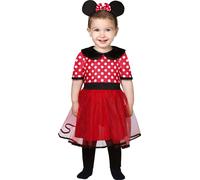Topo Carnevale Costume Fascia Vestito Bambino Stile Comico Carino Tema Carnevale Carino Punteggiato Eleganza Moderna Tendenza Costume Orecchie Bambino Fascia Rosso Bianco, Taglia: 92/98 Colore: Rosso
