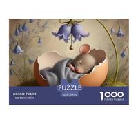 Topo che dorme nel guscio Puzzle per Adulti Puzzle 1000 Pezzi Scena floreale artistica Gioco di Puzzle 1000 Pezzi Relax Concentration Decorazione Casa 70x50cm/1000pcs 70x50cm/1000pcs