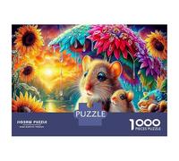 Topo che legge Enigma Ultra Difficile 1000 Pezzi Del Puzzle Topi colorati per Attività Post-scuola, Puzzle Impegnativo 52x38cm/1000pcs