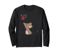 Topo con Cuore Color Arcobaleno Maglia a Manica
