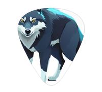 Topo Map Wolf Pack - Set di 12 plettri per chitarra, sottili, medi e spessi, adatti per chitarra, basso, chitarra elettrica e ukulele