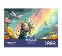 Topo nel Giardino Fiorito Puzzle da Assemblare in Bundle Carta Spessa Topo e Libellula Allenamento Mentale per Anziani Regalo Segreto di Babbo Natale 70x50cm/1000pezzi