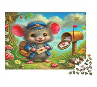 Topo Postino Puzzle per Adulti Puzzle 1000 Pezzi Scena Fiaba nella Foresta Gioco di Puzzle 1000 Pezzi Carta Relax Regalo Decorazione Casa 52x38cm/1000pcs