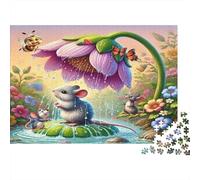 Topo sotto il fiore Puzzle 1000 Pezzi Carta riciclata per adulti Puzzle per adulti Gioco difficile e stimolante Ottima idea regalo per creatività e regali 38x26cm/1000pcs
