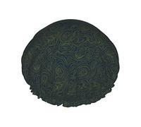 Topografia Cuffia da impermeabile nera, Cuffia elastica per capelli da bagno Protezione ambientale Cuffia da bagno per capelli, Doppio strato impermeabile Cappello da da bagno