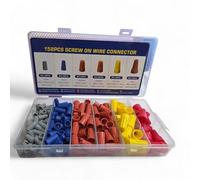 Topolenashop 158 Pezzi Connettori a Vite per Cavi Elettrici - Cappucci Isolanti Multicolore con Molla Interna - Kit Assortito per Collegamenti Rapidi su Cavi in Rame Rigidi e Flessibili | W14610