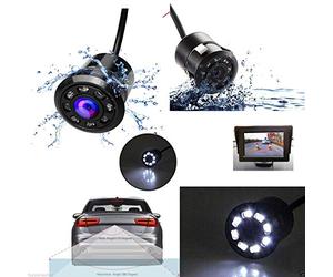topolenashop 170° RETROCAMERA Telecamera RETROMARCIA 8 LED A Molla Mini A Colori Auto SUV