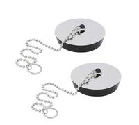 Topolenashop 2 Tappi per Lavello Cucina e Bagno Ø 5,5 cm con Catena in Metallo, Set Coppia Tappi Scarico per Lavabo, Vasca e Lavandino, Ricambio Universale Resistente e Facile da Pulire | 10392