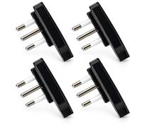 Topolenashop 4 Spine Elettriche Salvaspazio Ultrapiatte 90° 2P+T 10A 250V - Spine Italiane con Terra e Uscita Cavo Angolata - per Prolunghe e Uso Domestico 1028AN