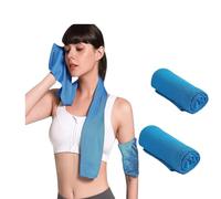 topolenashop Asciugamano Palestra Uomo Donna in Microfibra (2 pezzi) Asciugamano Rinfrescante Asciuga il Sudore e Dona Freschezza Durante Allenamento, Yoga, Accessori Palestra (Azzurro, 30x85cm)
