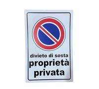 Topolenashop Cartello Parcheggio Privato Divieto di Sosta 20x30cm | Targa in Vinile Rigido per Esterni - Proprietà Privata, Resistente Anti-UV e Impermeabile per Cortili, Rampe e Garage 7886298