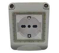 topolenashop Cassetta Elettrica Pronta all’Uso per Esterni IP55 Scatola da Muro con Presa Schuko Impermeabile e Sportellino Protettivo Box Anti-Intemperie per Giardino, Garage, Apparecchi Elettrici