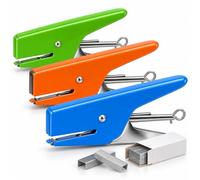 Topolenashop Cucitrice a Pinza con 1000 Punti 6/4 Inclusi - Spillatrice Compatibile 130/E, Profondità 45 mm, Fino a 15 Fogli, in Metallo e Plastica per Ufficio e Casa, Colore Casuale | 64558