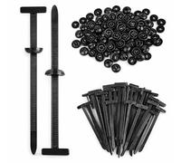 Topolenashop Fibbia Universale per Fascette Stringicavo in Nylon, Fascette Stringicavo Autobloccanti con Perno e Bottone, per Fissaggio Auto, Fermacavi per Parafango, Paraurti, Pannelli