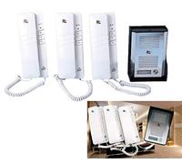 Topolenashop Kit Citofono Interfono Apri Porta Cancello 3 Cornette Collegamento 4 Fili Mod. RL-3203AAA