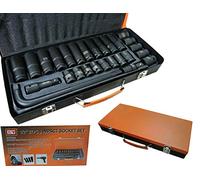 Topolenashop Kit di Bussole/boccole adattatore rinforzate per avvitatore pneumatico 1/2" - 27 pz, Impatto, Chrome