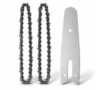 Topolenashop Lama e Barra Motosega 8” + 2 Catene 45 Maglie Passo 1/4” - Kit Ricambio Barra Guida e Catena per Motoseghe Elettriche e a Batteria 664413