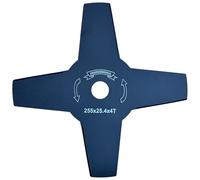 topolenashop Lama per Decespugliatore a 4 Denti Ø255 mm - Disco di Ricambio in Acciaio con Foro Centrale 25,4 mm per Taglio Erba e Sterpaglie - 07854