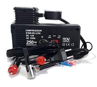 topolenashop Mini Compressore Portatile 12V 220V 250 PSI per Auto Bici Moto Canotti, Compressore Elettrico AC220V DC12V con Presa Accendisigari, Manometro e Adattatori
