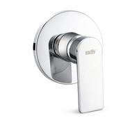 Topolenashop Miscelatore Doccia Incasso Cromato - Rubinetto Doccia Monocomando a Parete in Ottone con Piastra Rotonda, Regolazione Temperatura e Flusso | 94004