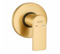 Topolenashop Miscelatore Doccia Incasso Oro Opaco Monocomando - Rubinetto Doccia a Parete con Piastra Rotonda, Design Moderno in Ottone, Comando Acqua Calda/Fredda | 94021