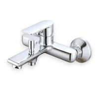 Topolenashop Miscelatore Vasca a Parete Cromato - Rubinetto Vasca Monocomando con Deviatore, Attacco Doccia 1/2”, Aeratore Anticalcare, Risparmio Idrico, Design Moderno per Bagno | 94002