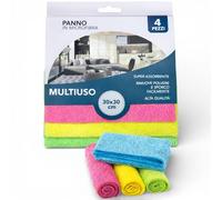 topolenashop Panni in Microfibra 30x30 cm Set 4 Pezzi - Ultra Assorbenti Senza Pelucchi, Multiuso Casa Cucina Vetri Auto, Lavabili e Riutilizzabili, Colori Assorti | 73223