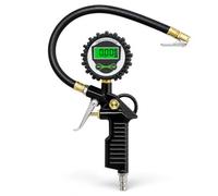 Topolenashop Pistola Gonfiaggio Pneumatici Digitale Con Display LCD Retroilluminato, Misuratore Pressione Fino A 15 Bar 220 PSI, Pressione Gomme Professionale Per Auto, SUV, Moto, Bici e MTB | A830044
