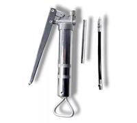 topolenashop Pompa Ingrassatore Manuale 100 ml - Pistola per Grasso con Prolunga Rigida e Flessibile, Testine per Ingrassaggio, per Auto, Mezzi Agricoli e Officina