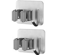 topolenashop Porta Scope Autoadesivo da Parete 2 Pezzi | Supporto Impermeabile Senza Fori con Ganci - Regge fino a 5 kg | Portascope da Muro per Cucina, Bagno, Giardino, Garage - Cod. 72602