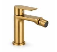 Topolenashop Rubinetto Bidet Monocomando in Ottone Oro Satinato - Miscelatore Bagno per Acqua Calda e Fredda con Aeratore Orientabile Anticalcare, Design Moderno Finitura Oro Opaco | 94018